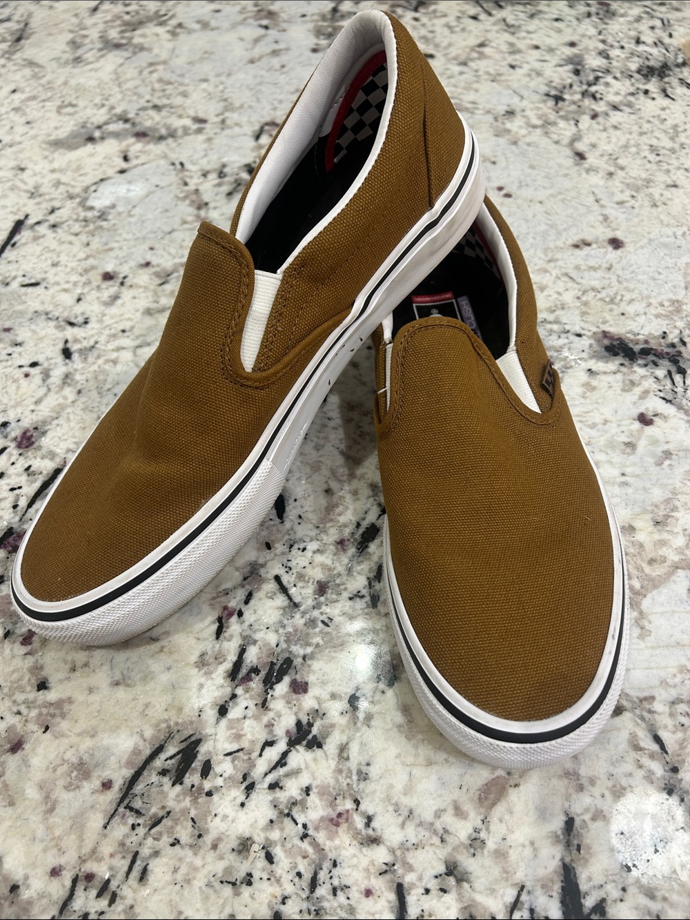 Vans Slip-On Canvas Loafers in Caramel Brown - Picture 2 of 5